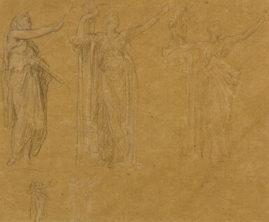 View full screen - View 1 of Lot 19. Figure Studies for the Royal Academy Jubilee Address of 1887.