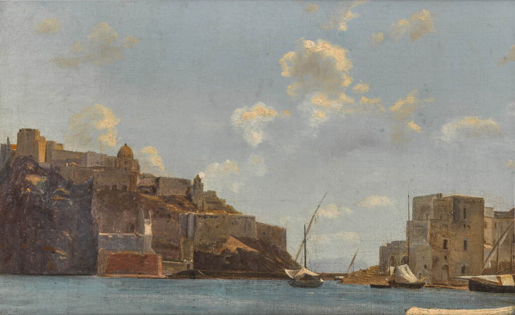 View full screen - View 1 of Lot 683. A view of Ischia Ponte with the Castello Aragonese.