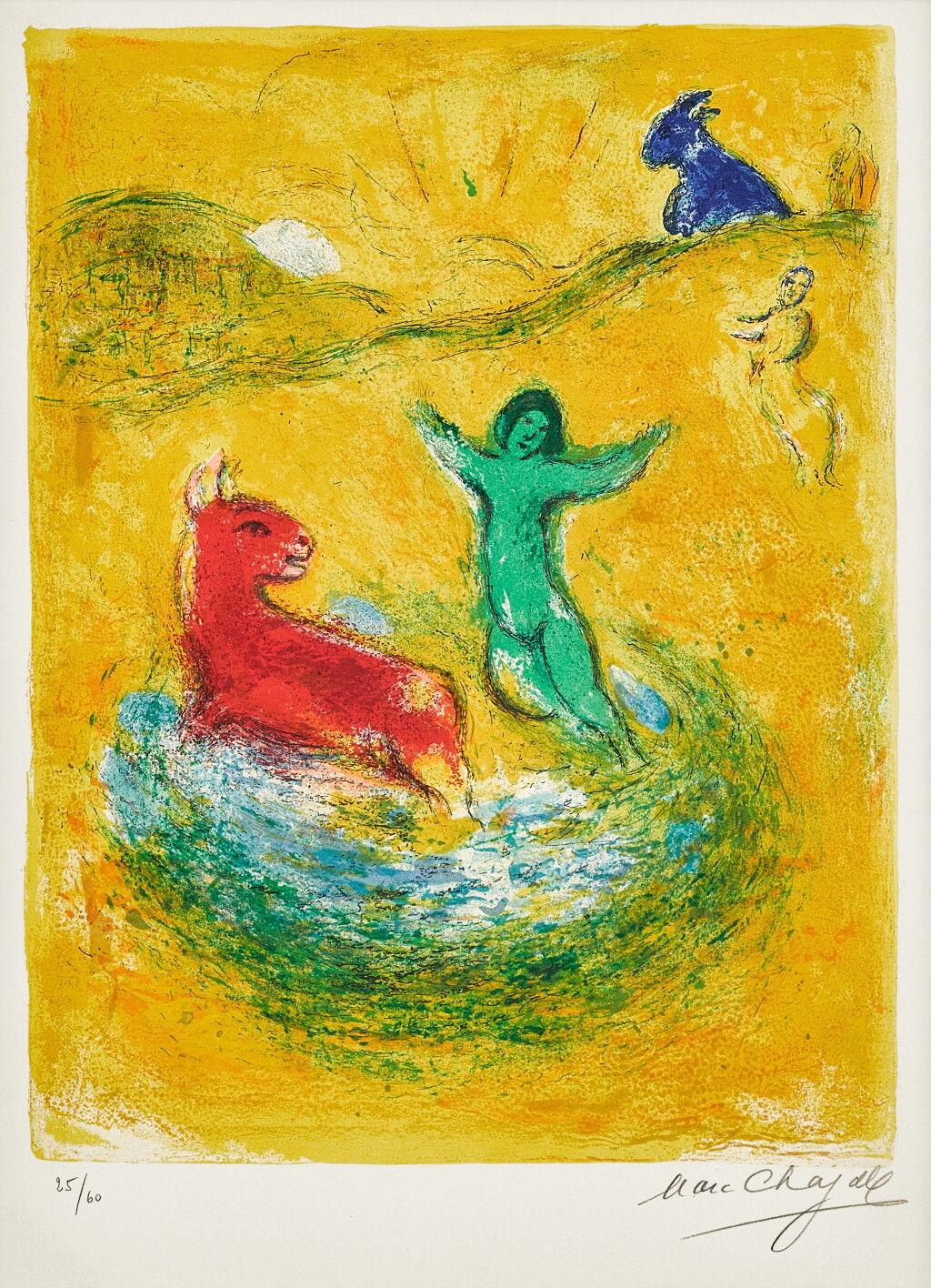 View full screen - View of Marc Chagall 馬克 · 夏加爾 | The Wolf Pit (Mourlot 312; Cramer Books 46).