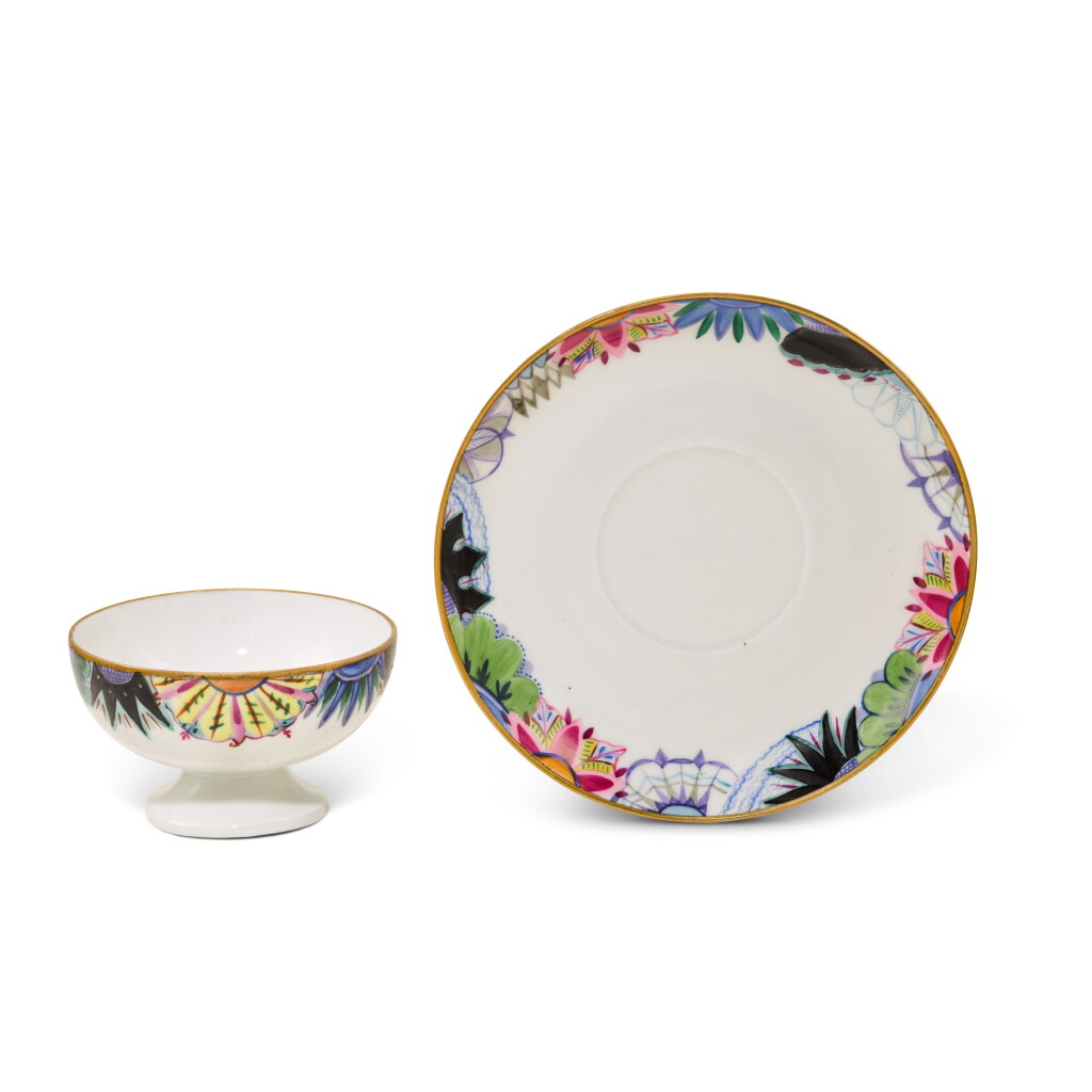 View full screen - View 1 of Lot 239. A Soviet Porcelain cup and saucer, State Porcelain Factory, circa 1920-30.