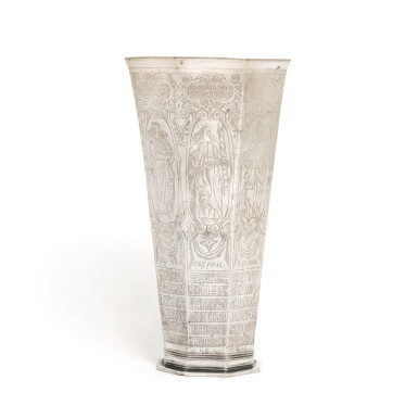 View full screen - View 1 of Lot 97. A silver-plated octagonal beaker, Russia.