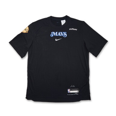 View full screen - View 1 of Lot 69. A.J. Lawson Dallas Mavericks 2024 NBA Finals Game Issued ‘City Edition’ Short Sleeve Shooting Shirt .