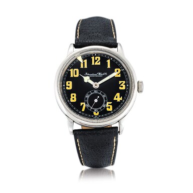 View full screen - View 1 of Lot 33. Fliegeruhr, Mark IX Stainless steel aviator's wristwatch Made in 1936 | 萬國 | 「Fliegeruhr Mark IX」精鋼飛行員腕錶,1936年製.