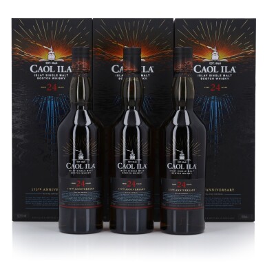 View full screen - View 1 of Lot 175. Caol Ila 24 Year Old 175th Anniversary 52.1 abv NV (3 Bottles 70cl).