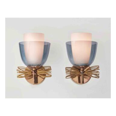 View full screen - View 1 of Lot 103. Pair of Rare Wall Lights.