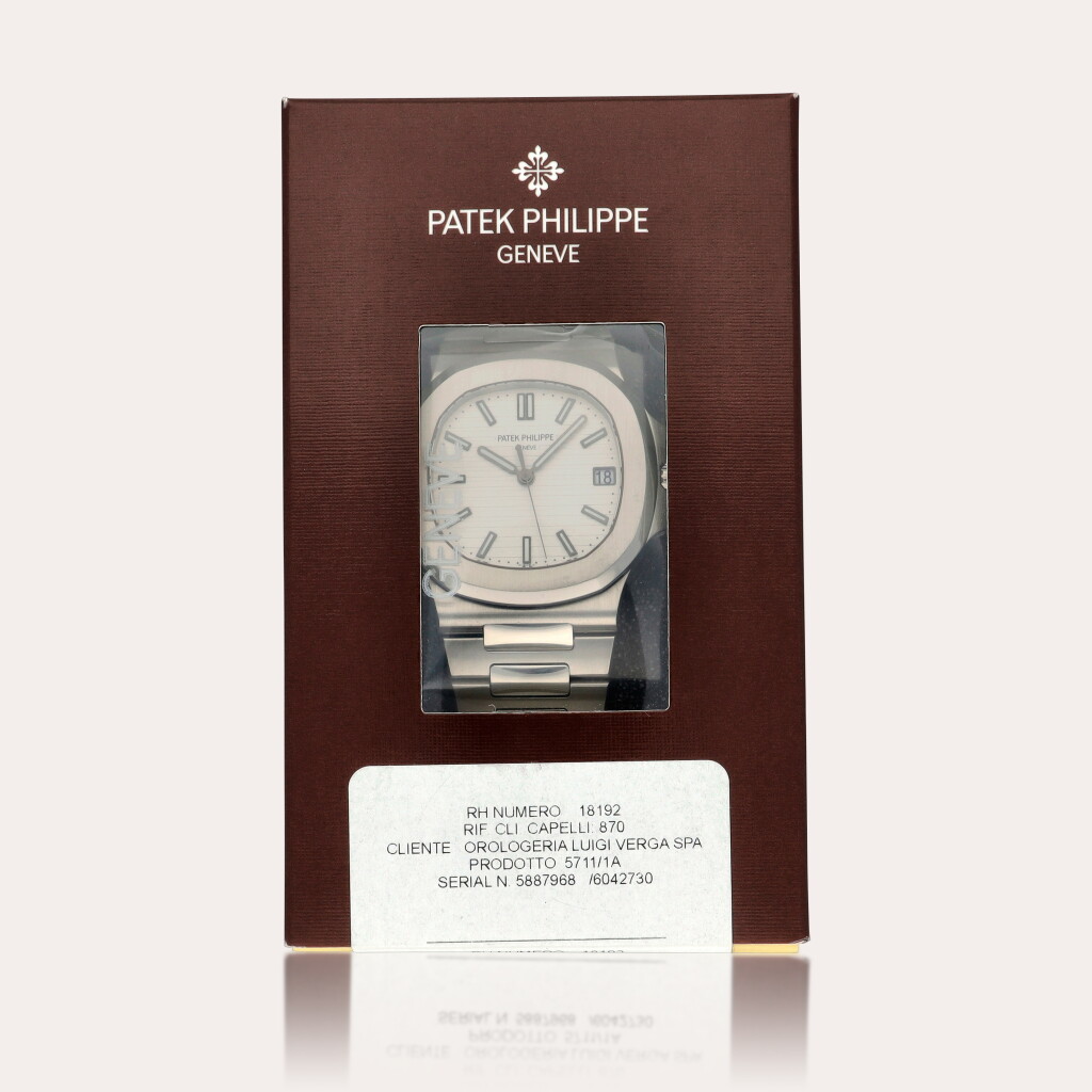 View full screen - View 1 of Lot 238. Nautilus, Reference 5711/1A-011 | A stainless steel service sealed wristwatch with date and bracelet | Circa 2015.