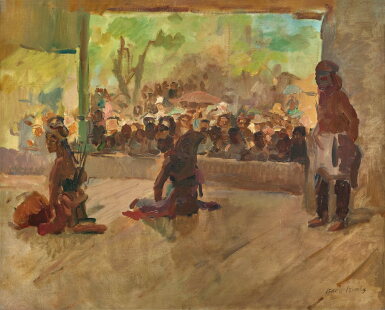 View full screen - View 1 of Lot 716. Isaac Israels 艾薩克·伊斯瑞奧斯 | Dancers on Stage 台上的舞者.