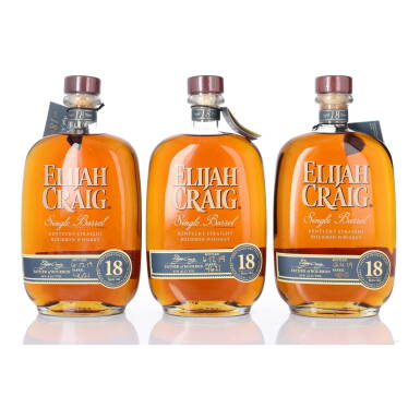 View full screen - View 1 of Lot 210. Elijah Craig Single Barrel 18 Year Old 45.0 abv NV (3 BT 75cl).