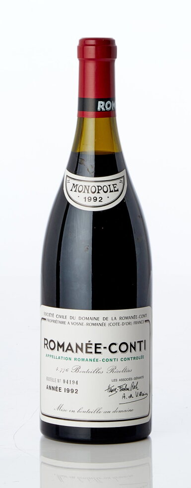 View full screen - View 1 of Lot 3018. Romanée Conti 1992 Domaine de la Romanée-Conti (1 BT).