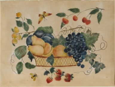 View full screen - View 1 of Lot 1689. Theorem of Fruit in a Reticulated Basket with Insects.