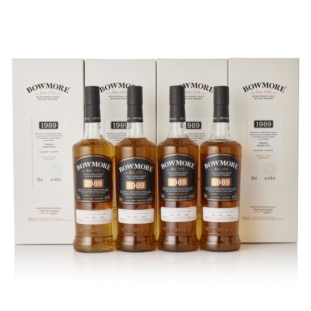 View full screen - View 1 of Lot 2155. Bowmore Single Cask Release 30 Year Old 44.5 abv 1989 (4 BT70).
