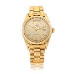 ROLEX | DAY-DATE, REF 1803 YELLOW GOLD WRISTWATCH WITH DAY, DATE AND BRACELET CIRCA 1970