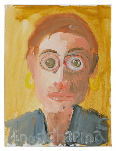 View full screen - View 1 of Lot 221. Painting for Pleasure and Profit: A piece of site-specific performance-based body art in oil, canvas and wood. 13 (Stephanie Seymour).