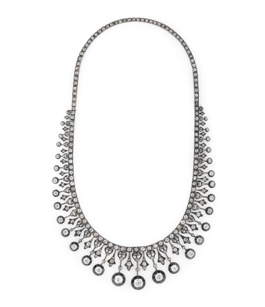 View full screen - View 1 of Lot 10. Collier diamants | Diamond necklace.