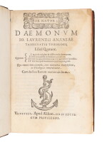 Anania, De natura daemonum, Venice, Aldus, 1589, mottled calf