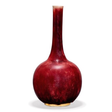 View full screen - View 1 of Lot 112. A LARGE LANGYAO BOTTLE VASE QING DYNASTY, KANGXI PERIOD | 清康熙 郎窰紅釉長頸瓶.