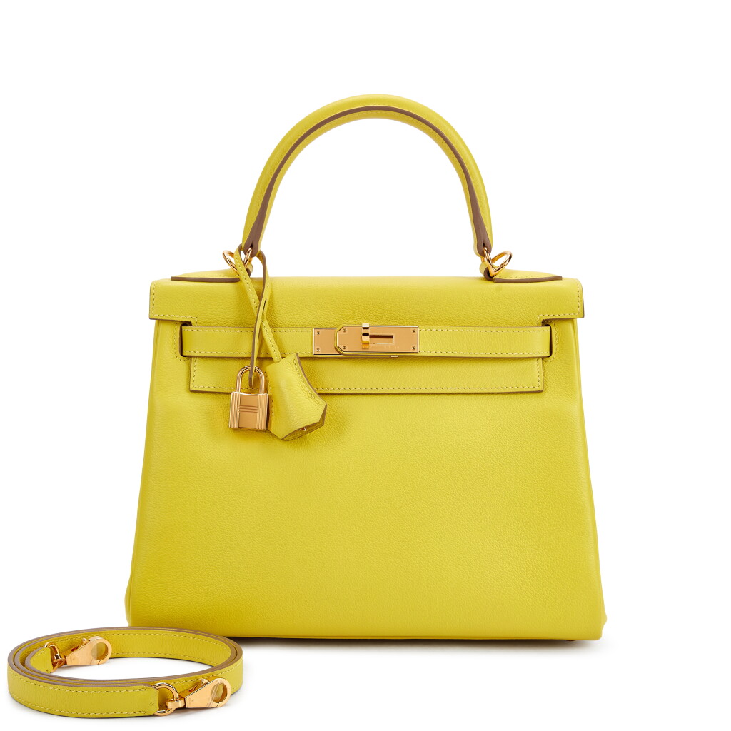 View full screen - View 1 of Lot 87. Lime Evercolor Kelly 28 Retourné Gold Hardware, 2020.