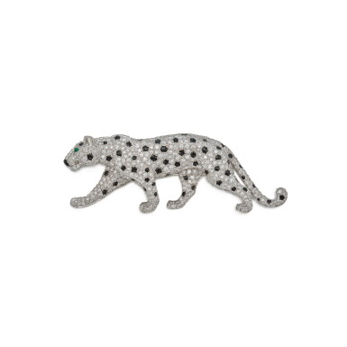 View full screen - View 1 of Lot 18. Diamond, Onyx and Emerald 'Panthère' Clip-Brooch, France.