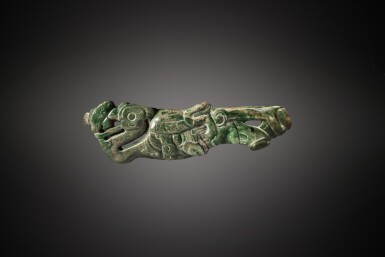 View full screen - View 1 of Lot 20. Maya Jade Pendant of a Waterbird.