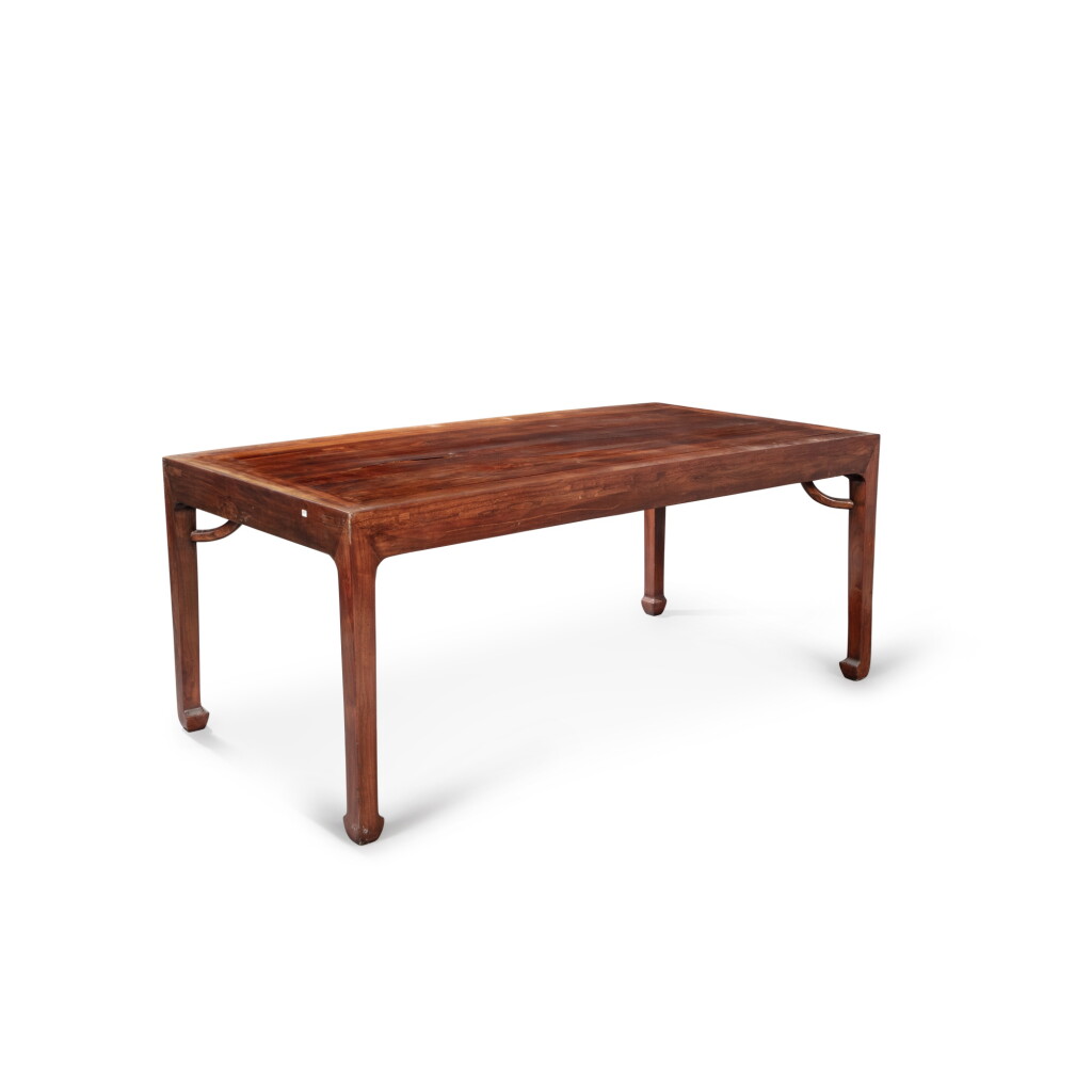 View full screen - View 1 of Lot 51. An elm, China pine and ormosia table, Late Qing dynasty.