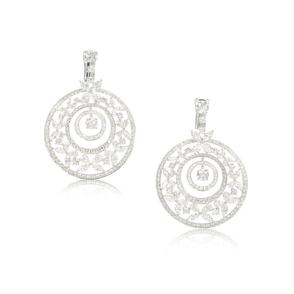 View full screen - View 1 of Lot 837. Diamond earrings, 'Butterfly'.