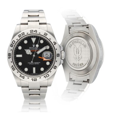 View full screen - View 1 of Lot 2. 'SAS' Explorer II, Ref. 216570 Stainless steel wristwatch with 12-hour indication, date and bracelet Circa 2010.