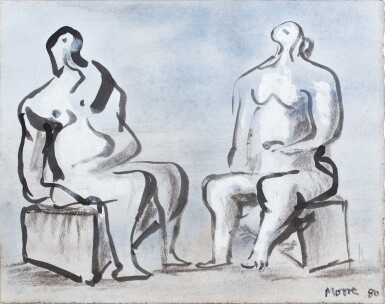 View full screen - View 1 of Lot 175. Two seated figures.