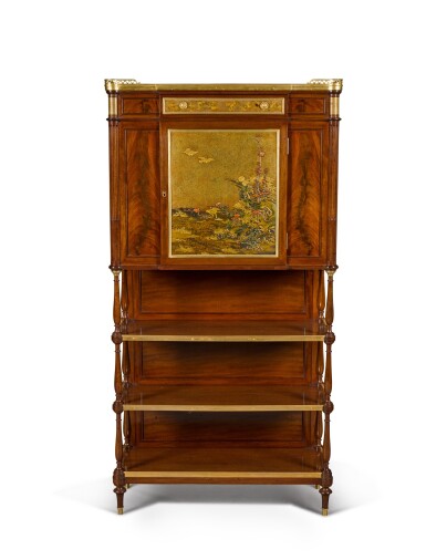 View full screen - View 1 of Lot 52. A LOUIS XVI STYLE GILT BRONZE MOUNTED NASHIJI LACQUER AND MAHOGANY CABINET SERRE-BIJOUX, BY ESCALIER DE CRISTAL, PARIS, CIRCA 1900.