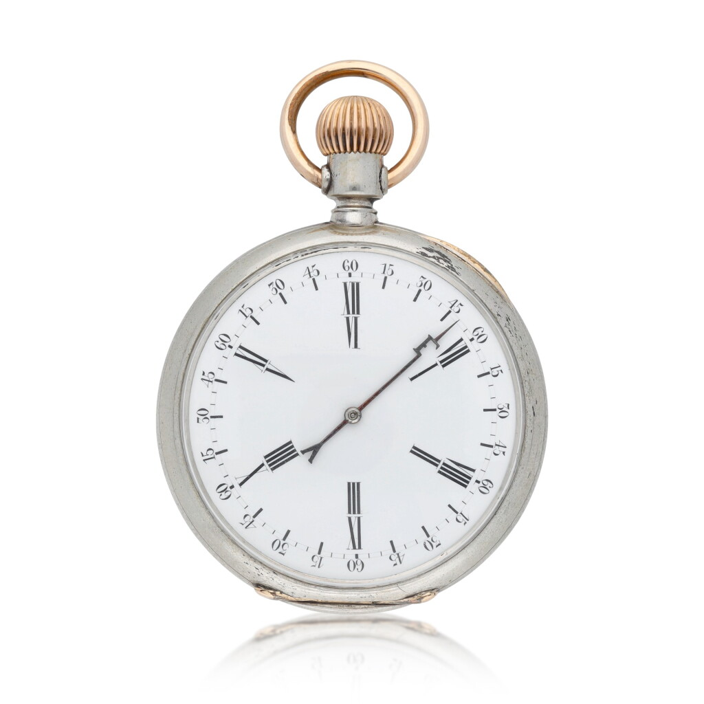 View full screen - View 1 of Lot 117. An unusual silver cylinder watch with 6-hour dial Circa 1880.