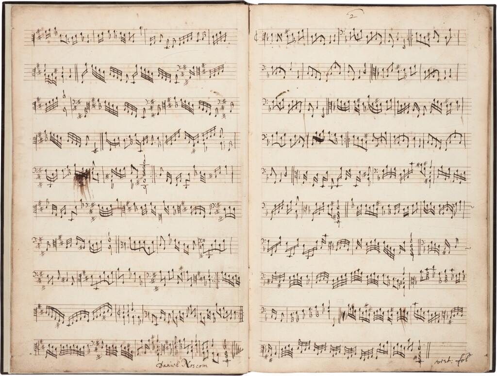 View full screen - View 1 of Lot 123. Viola da gamba. Important 17th-century manuscript of divisions for solo bass viol by Norcombe, Simpson and others.
