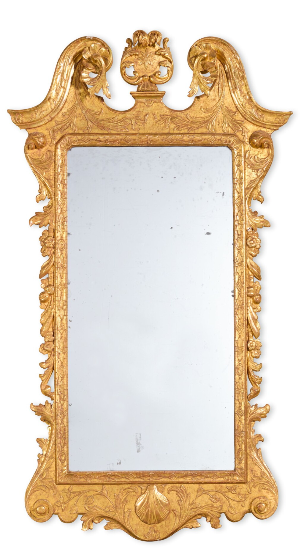 View full screen - View 1 of Lot 14. A GEORGE I GILTWOOD MIRROR, EARLY 18TH CENTURY.