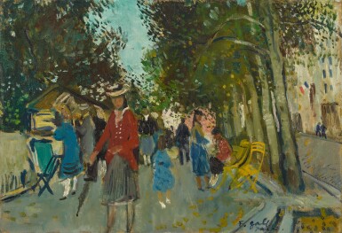 View full screen - View 1 of Lot 17. Flânerie devant les bouquinistes au 14 juillet, Quai de Seine, Paris.