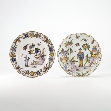 View full screen - View 1 of Lot 286. Two Milan maiolica dishes, Felice e Giuseppe Maria Clerici, 1745-1788 .
