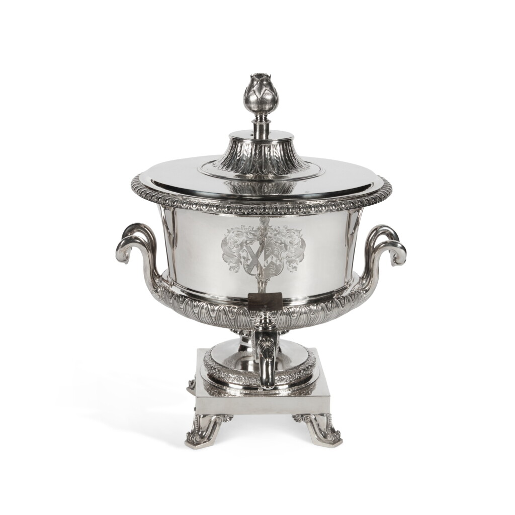 View full screen - View 1 of Lot 85. A George IV Silver Hot Water Urn, John Bridge for Rundell, Bridge & Rundell, London, 1824.