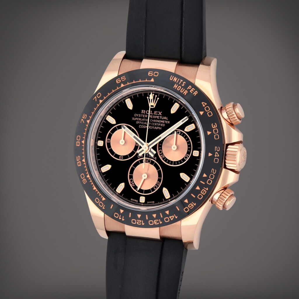 View full screen - View 1 of Lot 215. Daytona, Reference 116515LN | A pink gold chronograph wristwatch | Circa 2021.