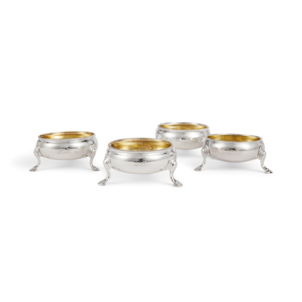 View full screen - View 1 of Lot 16. Four Similar George III Silver Salts, Hester Bateman and others, London, 1766-1781.