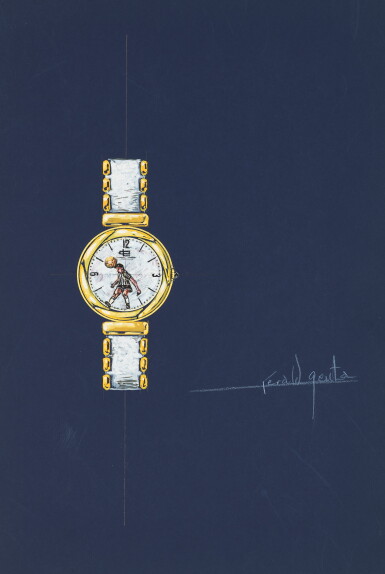 View full screen - View 1 of Lot 1024. An original prototype design of a wristwatch with accompanying NFT, Circa 1990 .