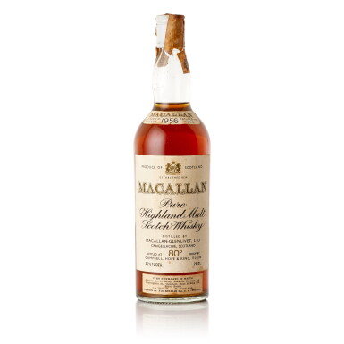 View full screen - View 1 of Lot 8011. The Macallan Campbell Hope King 80 Proof 1956 (1 BT70).