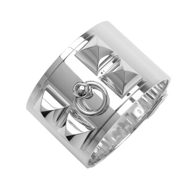 View full screen - View 1 of Lot 11. Hermès Sterling Silver Collier de Chien (CDC) Size Small.