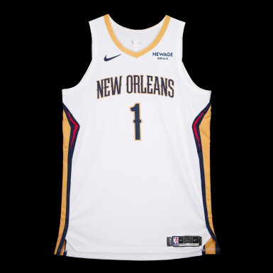 View full screen - View 1 of Lot 43. Zion Williamson New Orleans Pelicans 2025-2026 NBA Tip-Off Game Worn Association Edition Jersey .