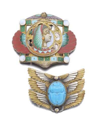 View full screen - View 1 of Lot 32. TWO BELT BUCKLES | PIEL FRÈRES, CIRCA 1905.