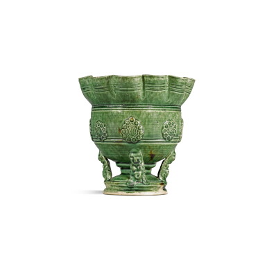 View full screen - View 1 of Lot 5. A green-glazed censer, Late Tang dynasty.