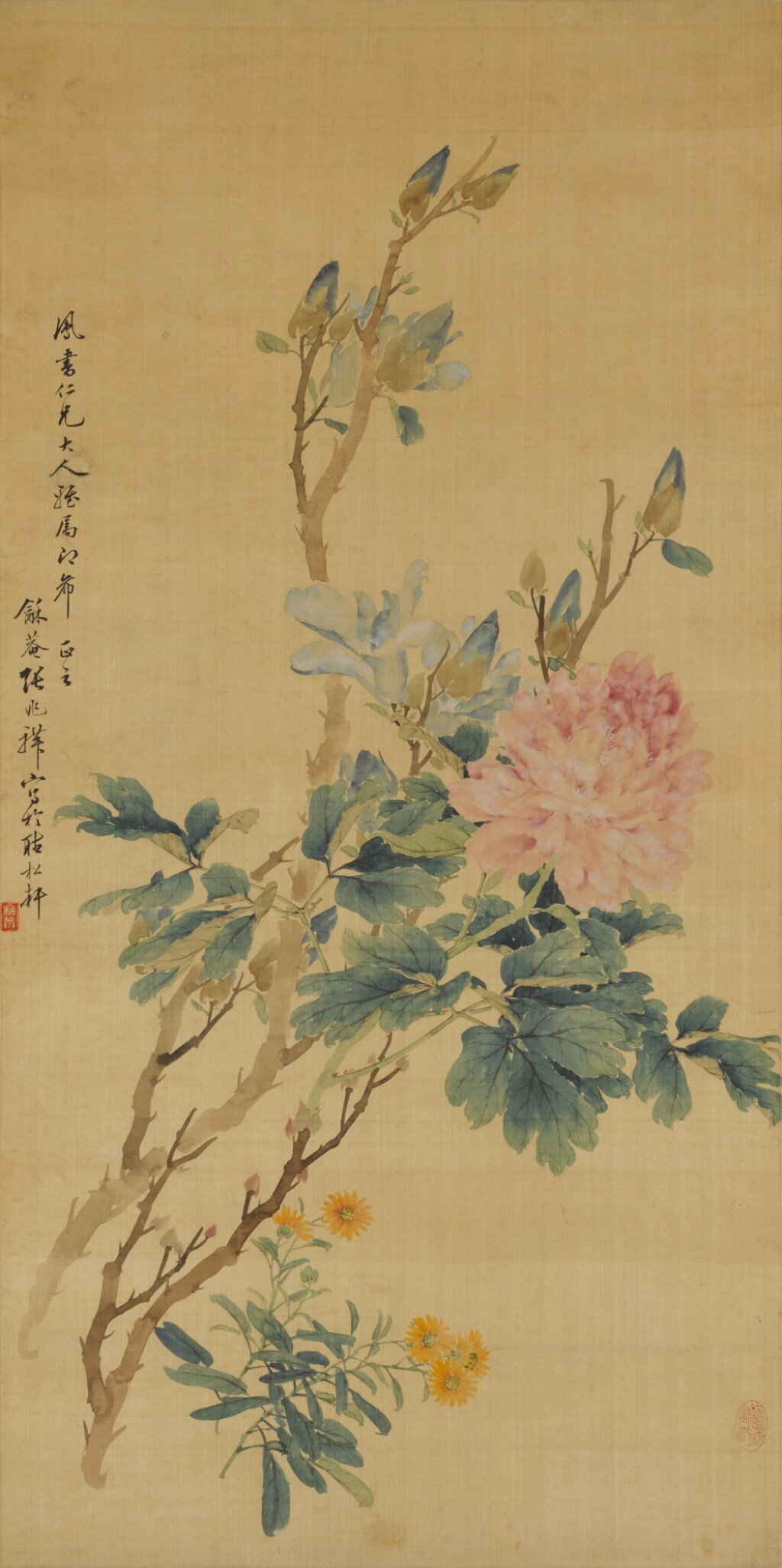 View full screen - View 1 of Lot 1565. Two Chinese hanging scrolls, 20th century.