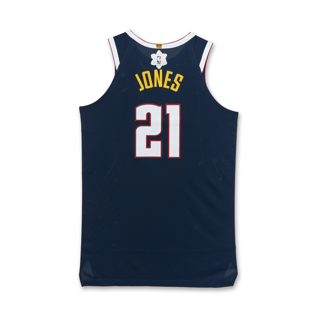 View full screen - View 1 of Lot 105. Spencer Jones ‘Christmas Day’ Denver Nuggets 2024-2025 Game Issued Icon Edition Jersey .