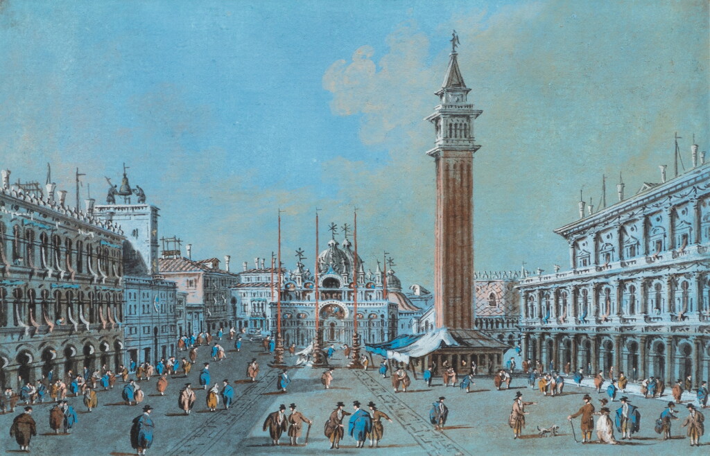View full screen - View 1 of Lot 1067. View of St. Mark's Square, Venice | Vue de la place Saint-Marc à Venise.