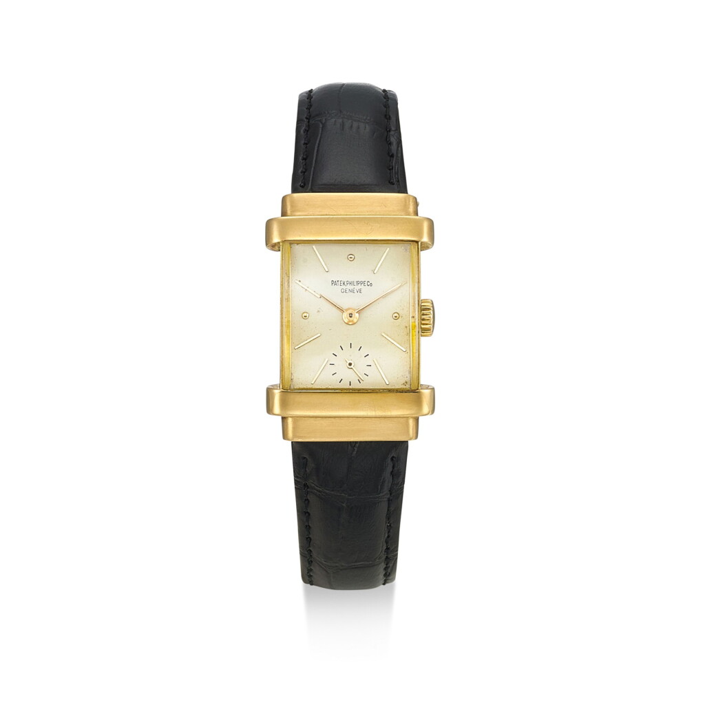 View full screen - View 1 of Lot 8093. PATEK PHILIPPE | TOP HAT, REFERENCE 1450 A YELLOW GOLD WRISTWATCH, MADE IN 1942.