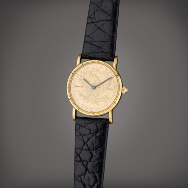 View full screen - View 1 of Lot 106. A yellow gold ten dollar coin watch, Circa 1985.