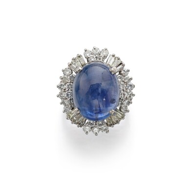 View full screen - View 1 of Lot 898. Sapphire and diamond ring.