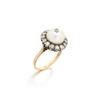 Bague perle fine et diamants