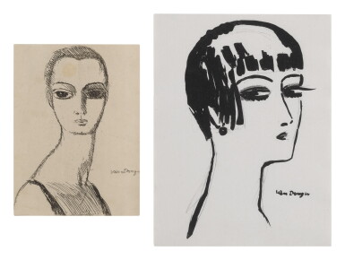 View full screen - View 1 of Lot 52. Girl with Swan's Neck; and Short Hair (Jufferman JE 3 and JL 8C).